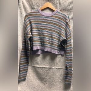 Striped Multicolor Cropped Sweater from LA Hearts